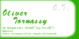 oliver tormassy business card